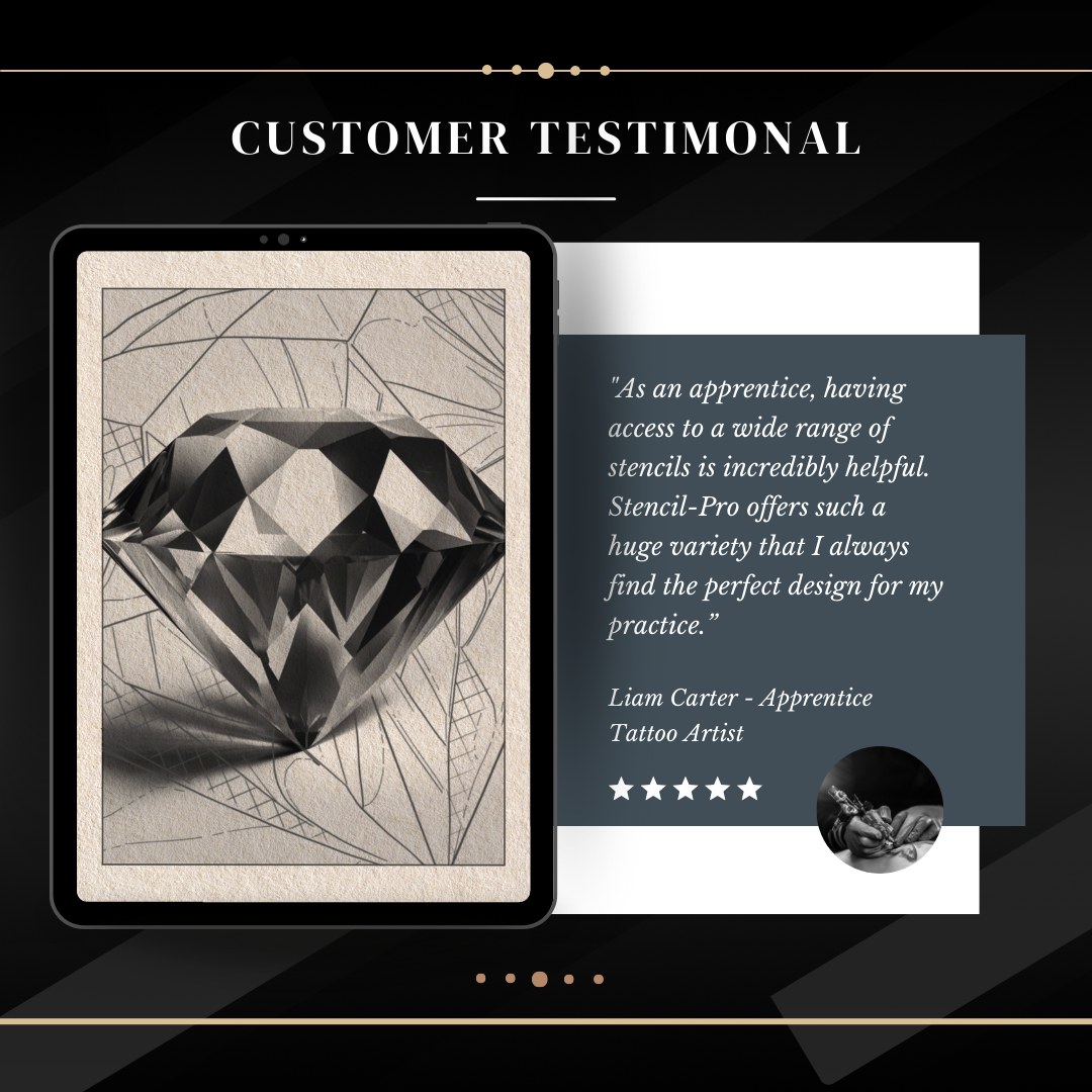 Diamonds – Realism Tattoo Stencil Pack | 40 Designs for Procreate, Sketchbook & Print