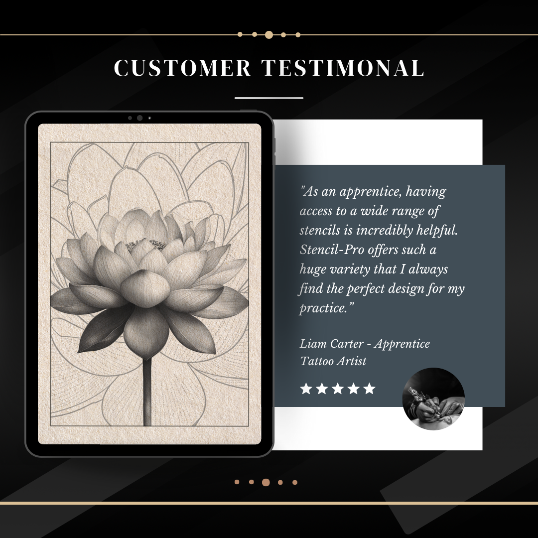 Lotus Flowers – Realism Tattoo Stencil Pack | 40 Designs for Procreate, Sketchbook & Print