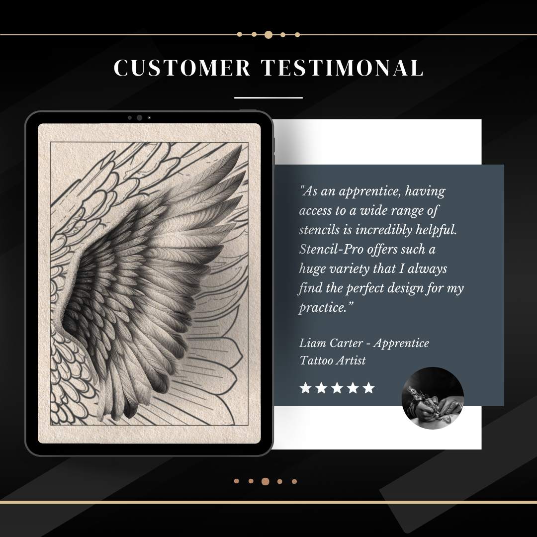 Wings – Realism Tattoo Stencil Pack | 40 Designs for Procreate, Sketchbook & Print