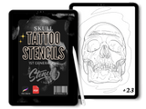 Skulls | Procreate & PDF Pre-drawn Tattoo Stencils | 1st Gen