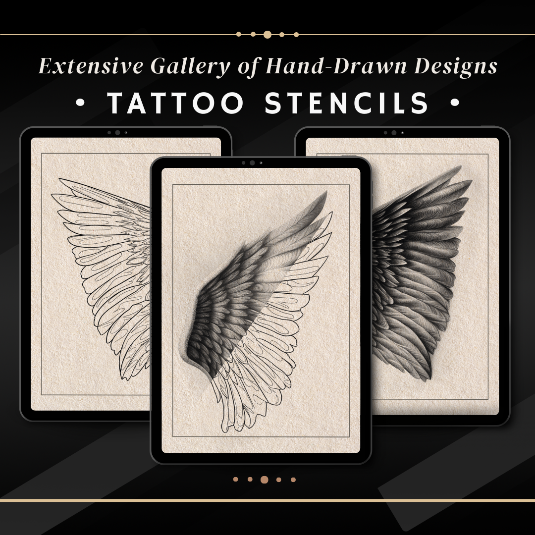 Wings – Realism Tattoo Stencil Pack | 40 Designs for Procreate, Sketchbook & Print