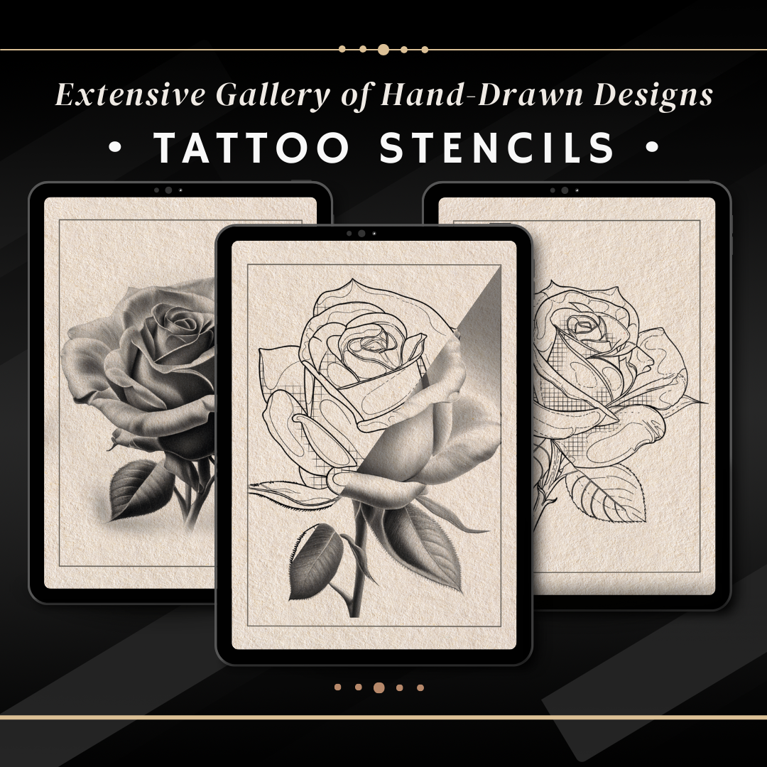 Roses – Realism Tattoo Stencil Pack | 40 Designs for Procreate, Sketchbook & Print