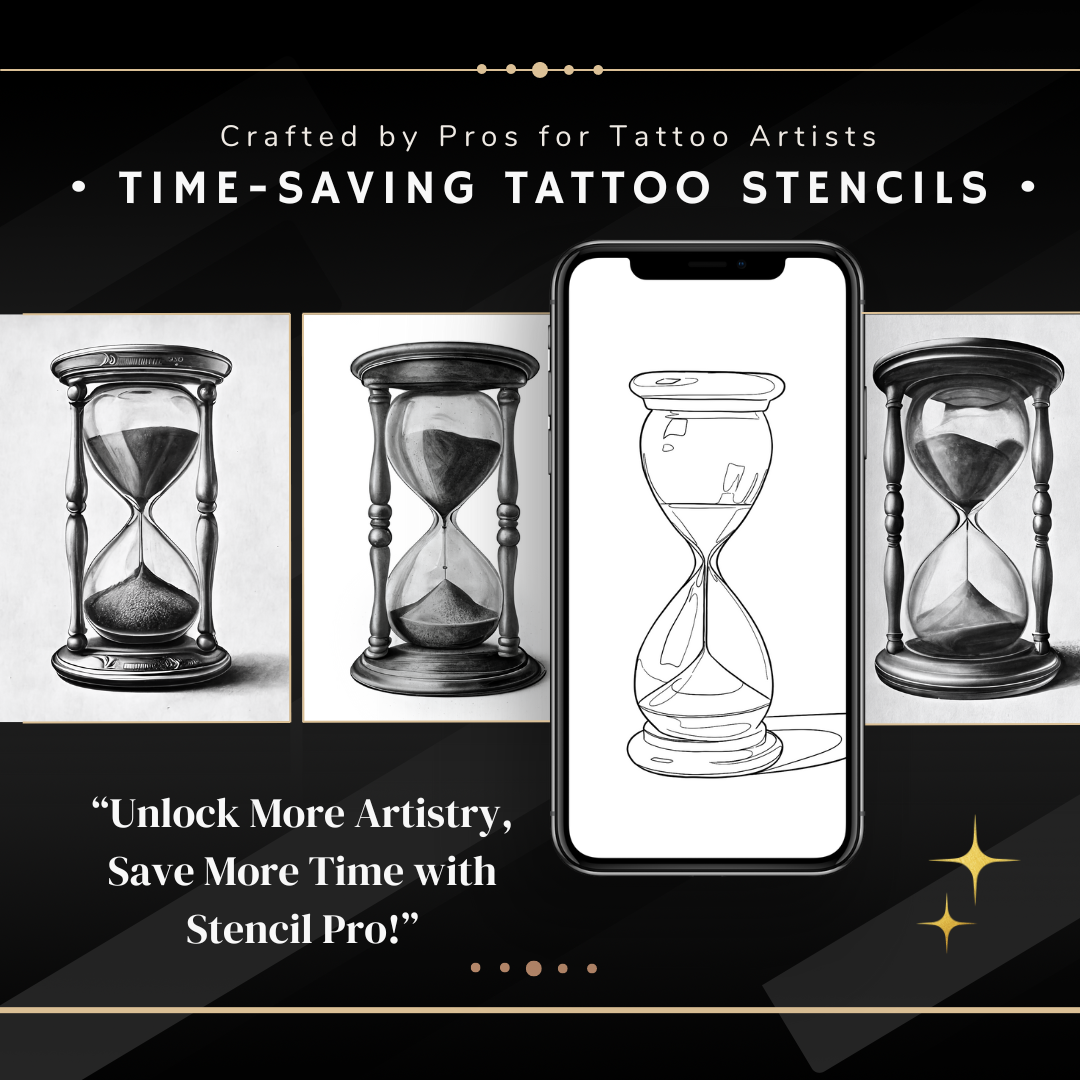 Relojes de Arena – Pack de Plantillas de Tatuajes Realistas | 40 Diseños para Procreate, Sketchbook e Impresión