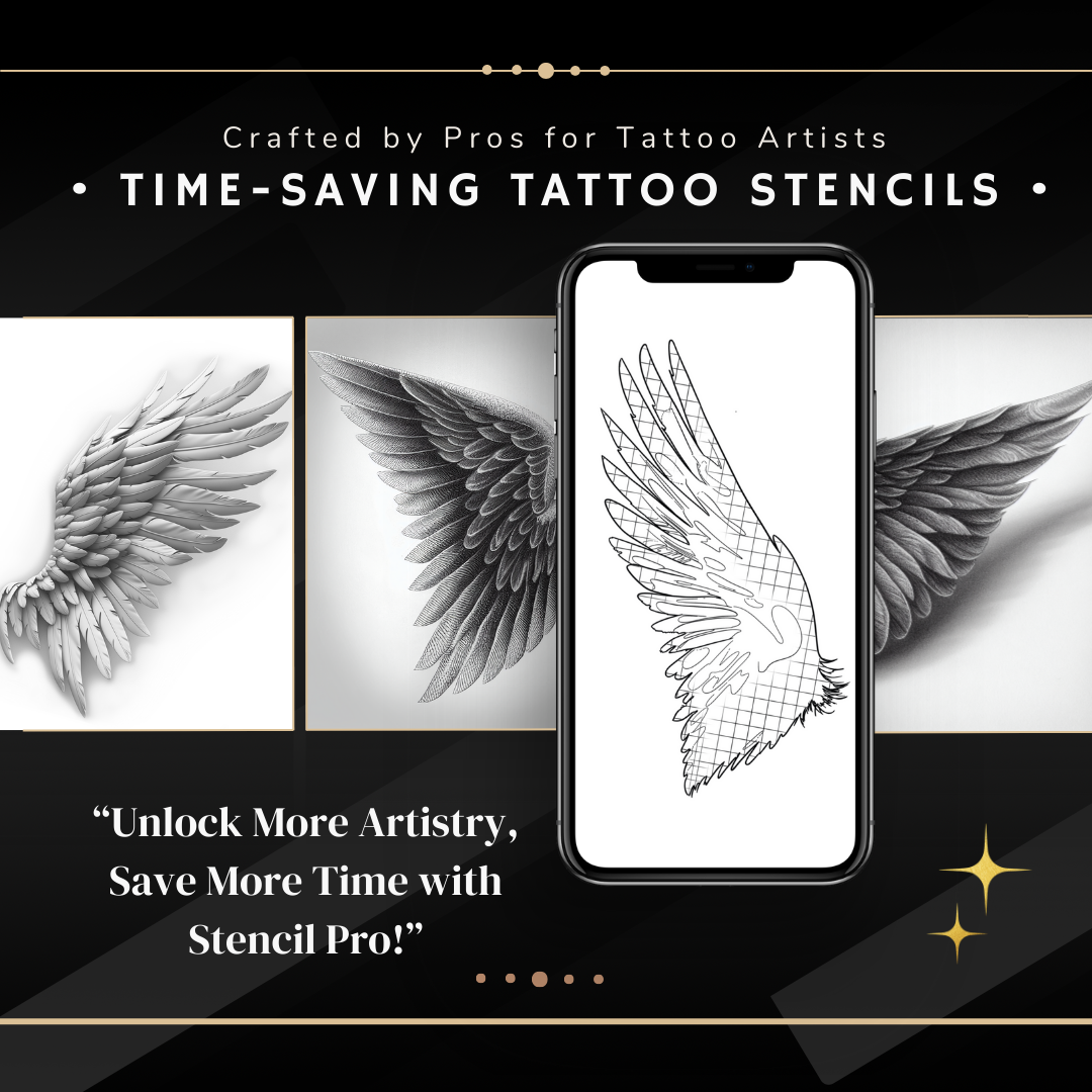 Wings – Realism Tattoo Stencil Pack | 40 Designs for Procreate, Sketchbook & Print