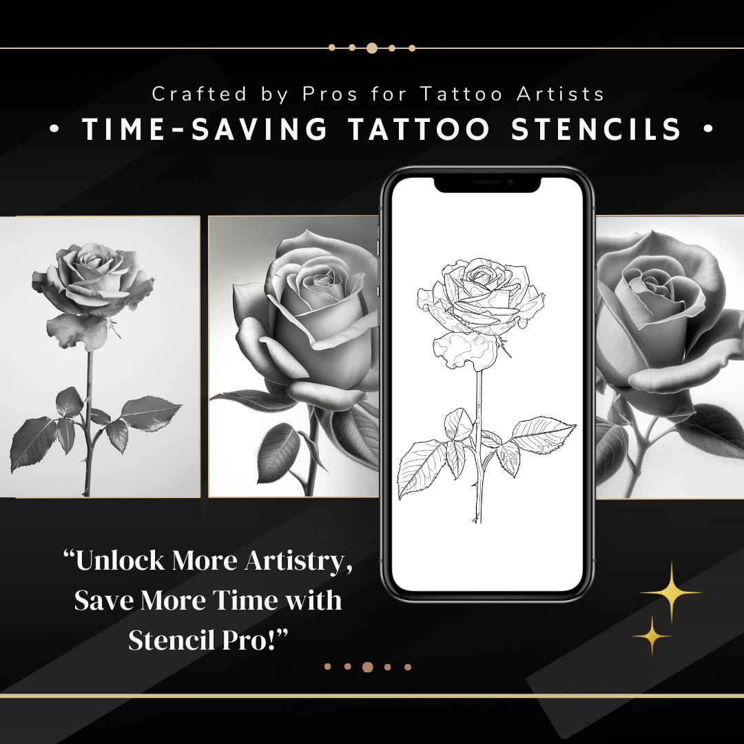 Roses – Realism Tattoo Stencil Pack | 40 Designs for Procreate, Sketchbook & Print