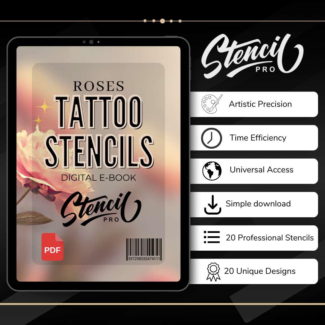 Roses – Realism Tattoo Stencil Pack | 40 Designs for Procreate, Sketchbook & Print