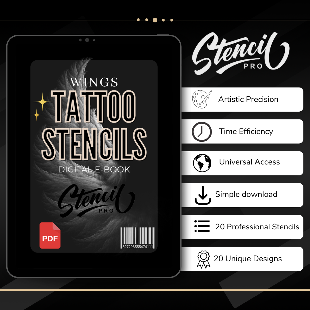 Wings – Realism Tattoo Stencil Pack | 40 Designs for Procreate, Sketchbook & Print