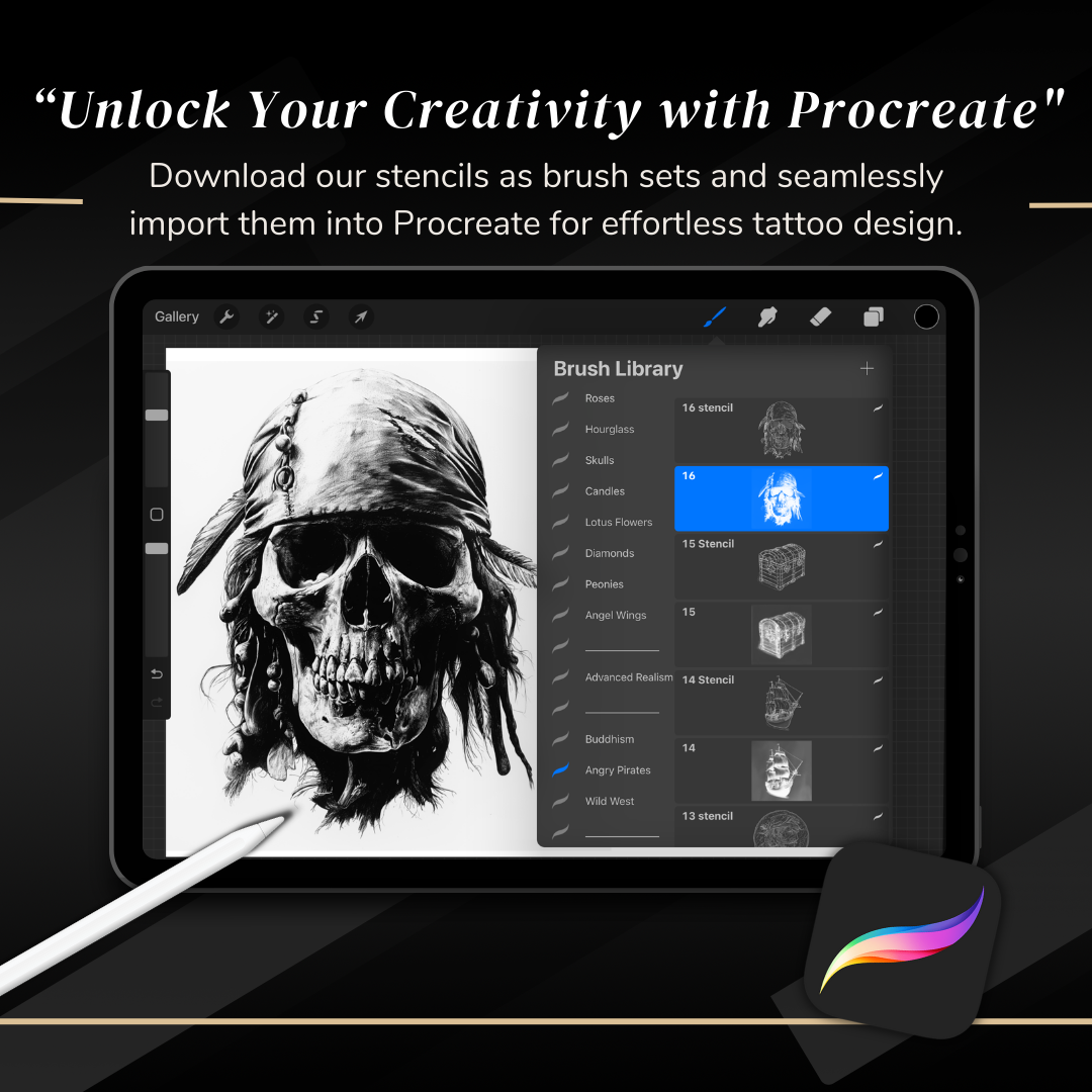 Angry Pirates - Advanced Realism Collection | 32 Stencils & Designs