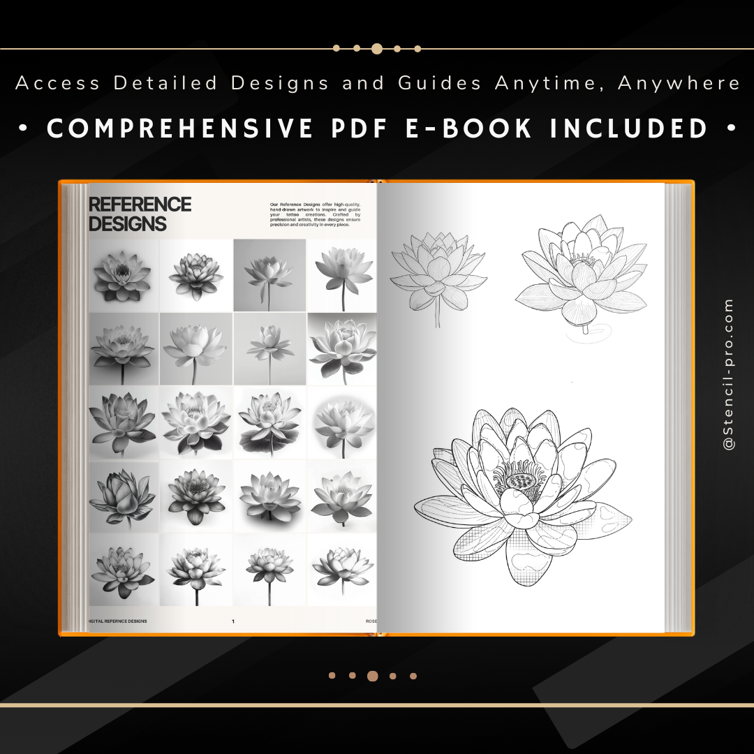 Lotus Flowers - Basic Realism Collection | 40 Stencils & Designs