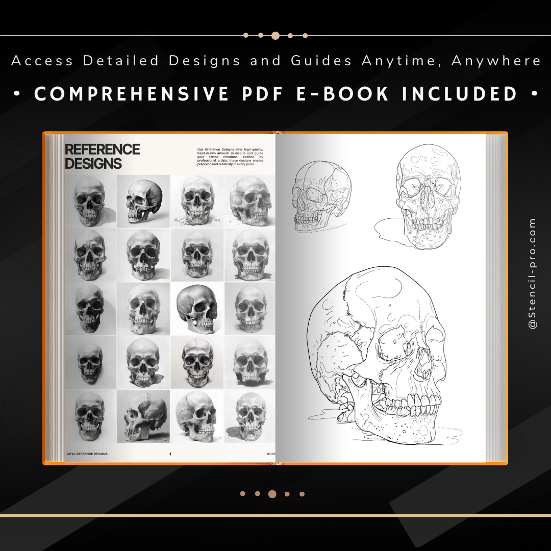 Skulls - Basic Realism Collection | 40 Stencils & Designs