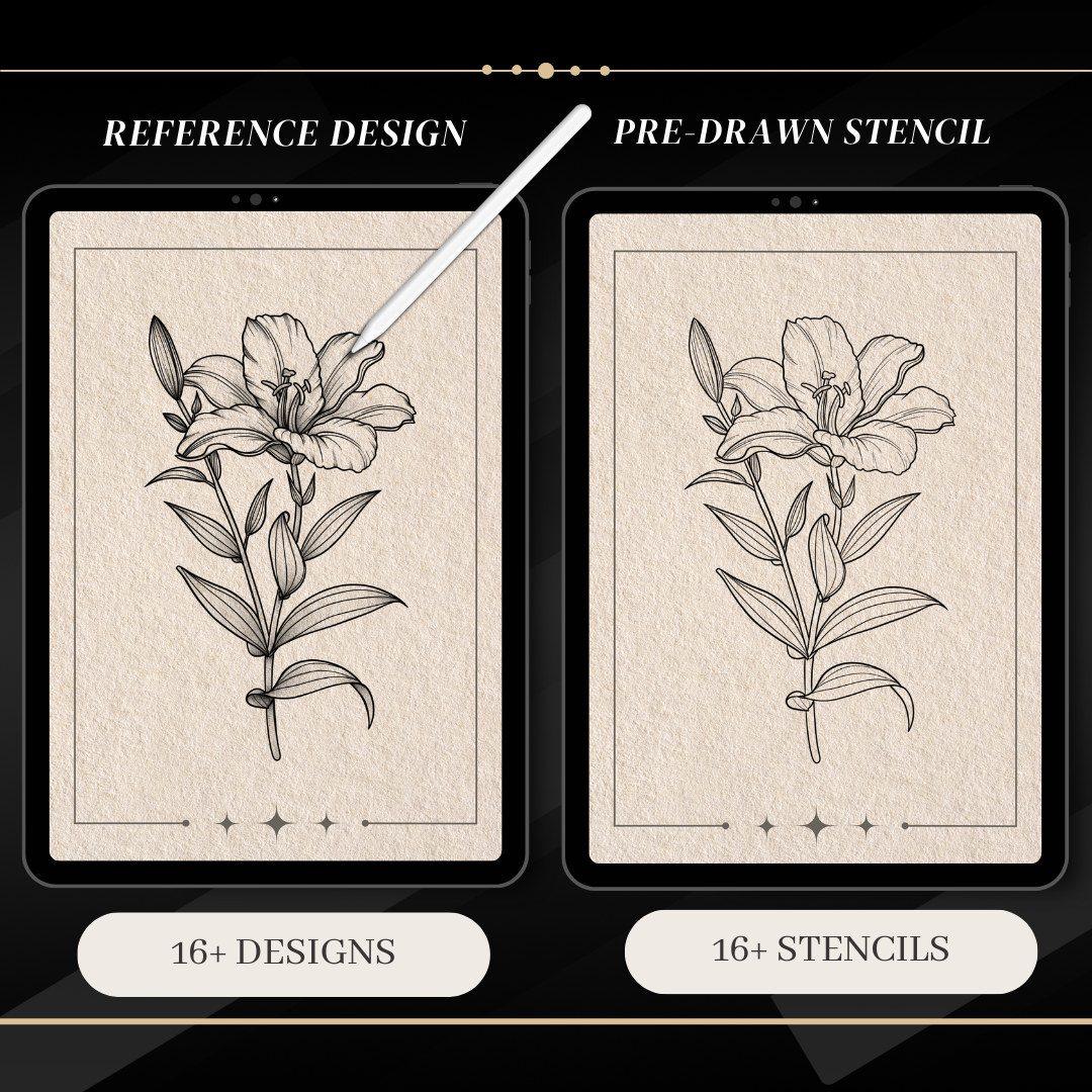 Minimalistic Flowers | 30 Stencils & Reference Designs
