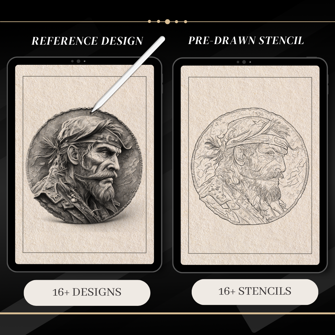 Angry Pirates - Advanced Realism Collection | 32 Stencils & Designs