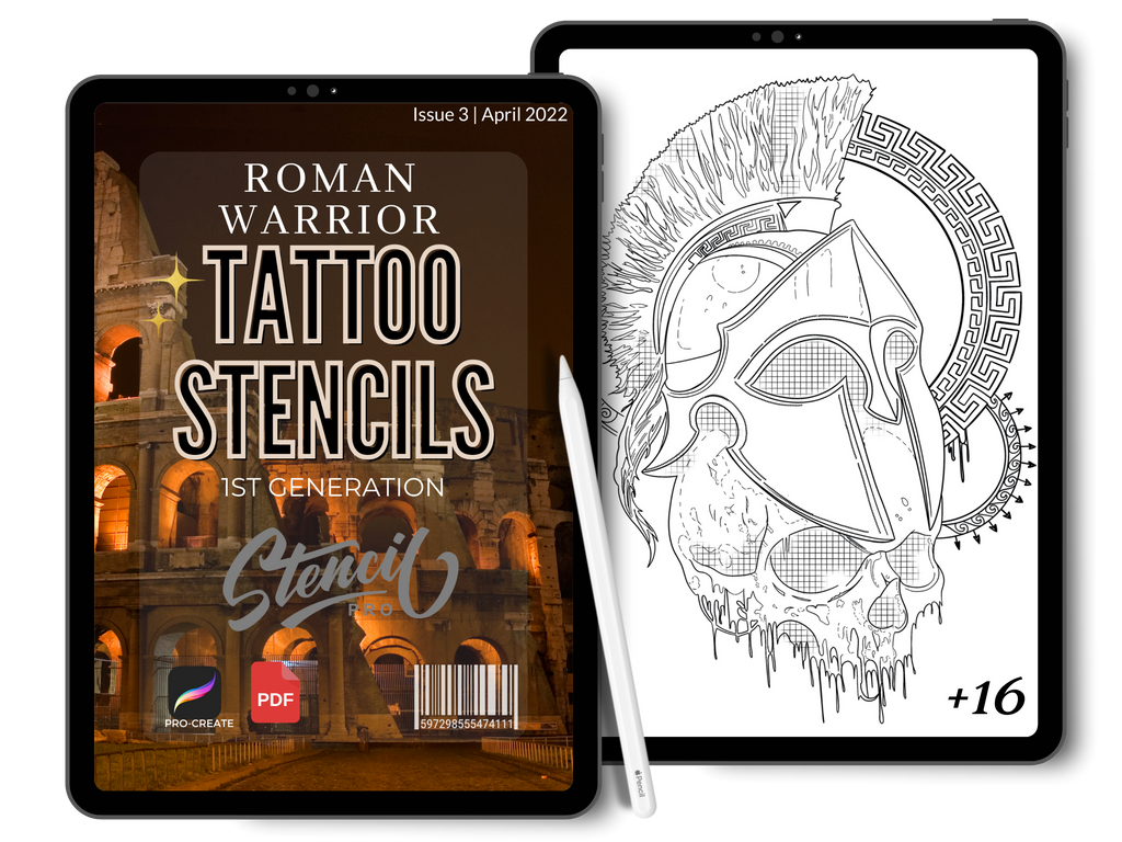 Roman Warrior  Procreate & PDF Pre-drawn Tattoo Stencils 1st Gen – Stencil  Pro