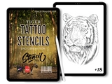 Tigri | 2a generazione | Stencil per tatuaggi | Pro-creazione e download di PDF