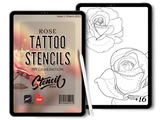 roses | 1ère génération | Pochoirs de tatouage | Pro-créer et télécharger PDF