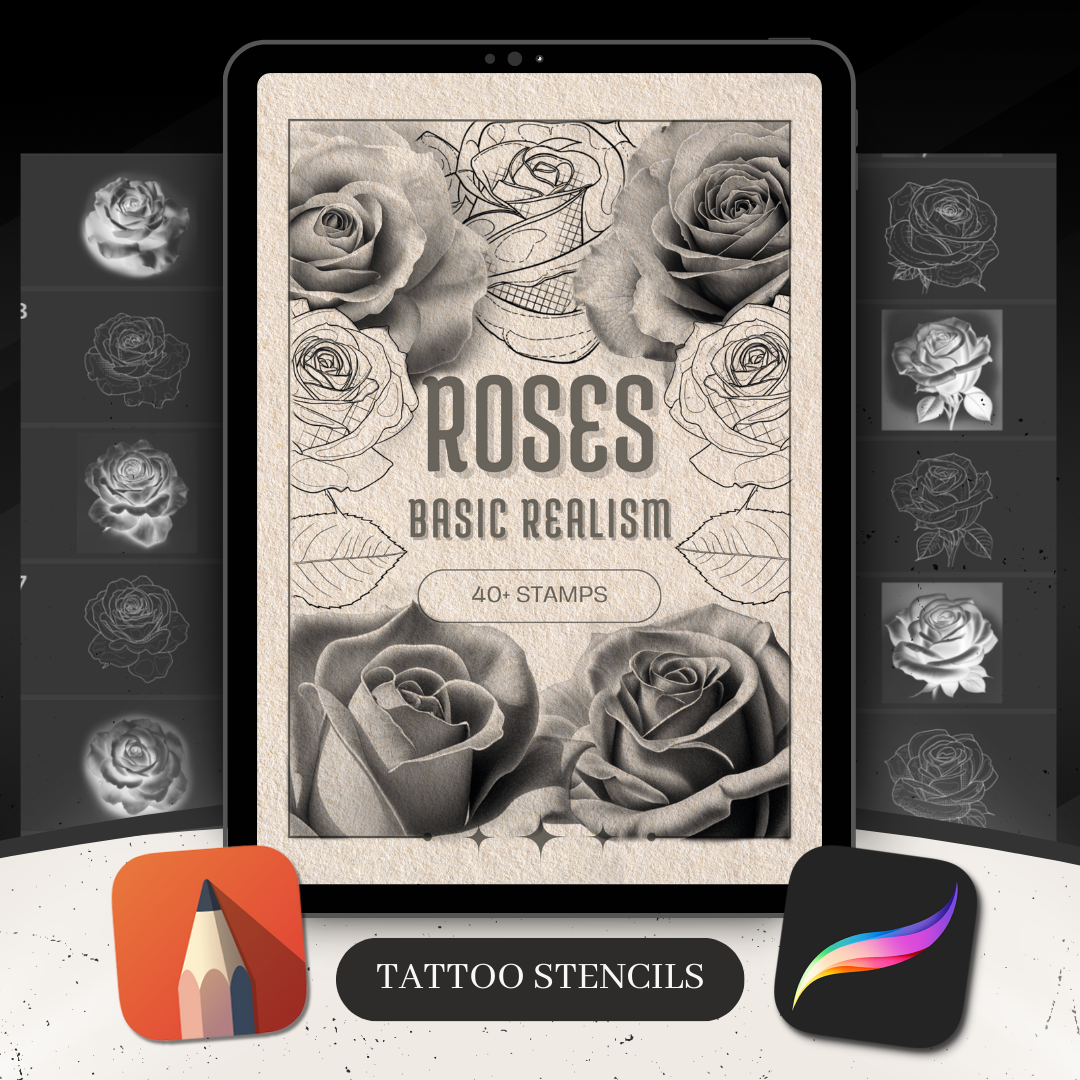 Rose - Basic Realism Collection | 40 Stencils & Designs