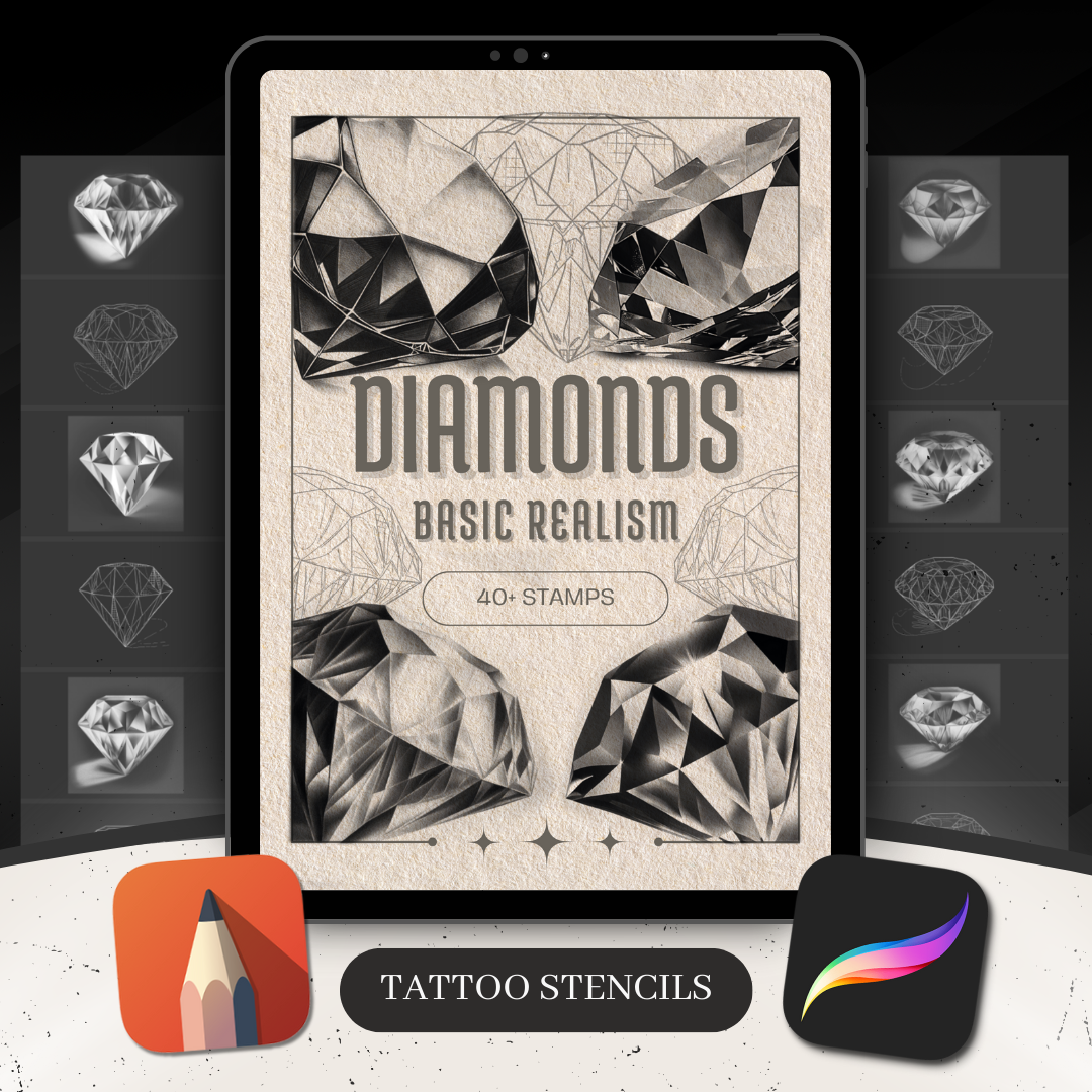 Diamonds - Basic Realism Collection | 40 Stencils & Designs