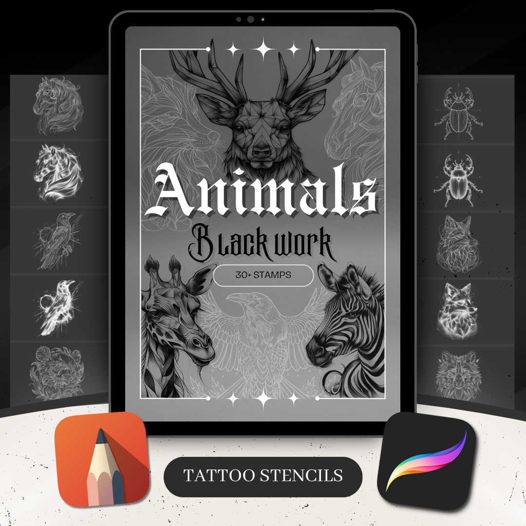 Blackwork Animals | 32 Stencils & Reference Designs