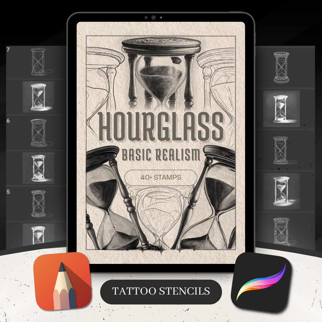 Hourglass - Basic Realism Collection | 40 Stencils & Designs