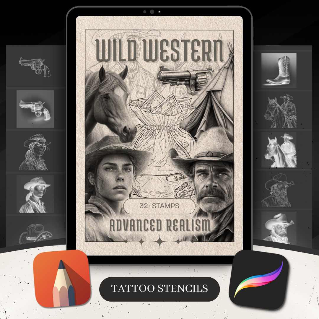 Wild West - Advanced Realism Collection | 32 Stencils & Designs