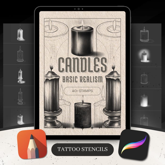 Candles Basic Realism Collection 40 Stencils & Designs