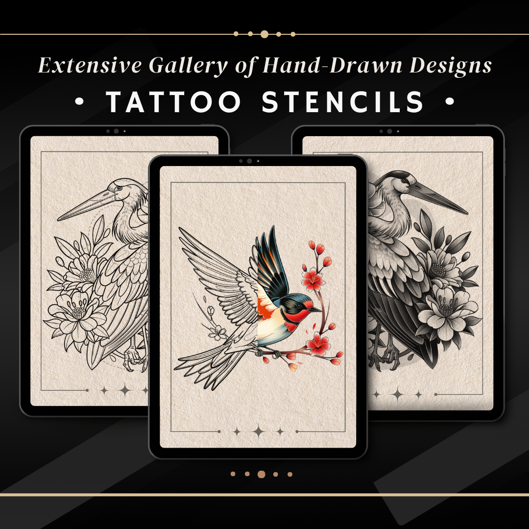 Neo-Traditional Birds | 30 Stencils & Reference Designs