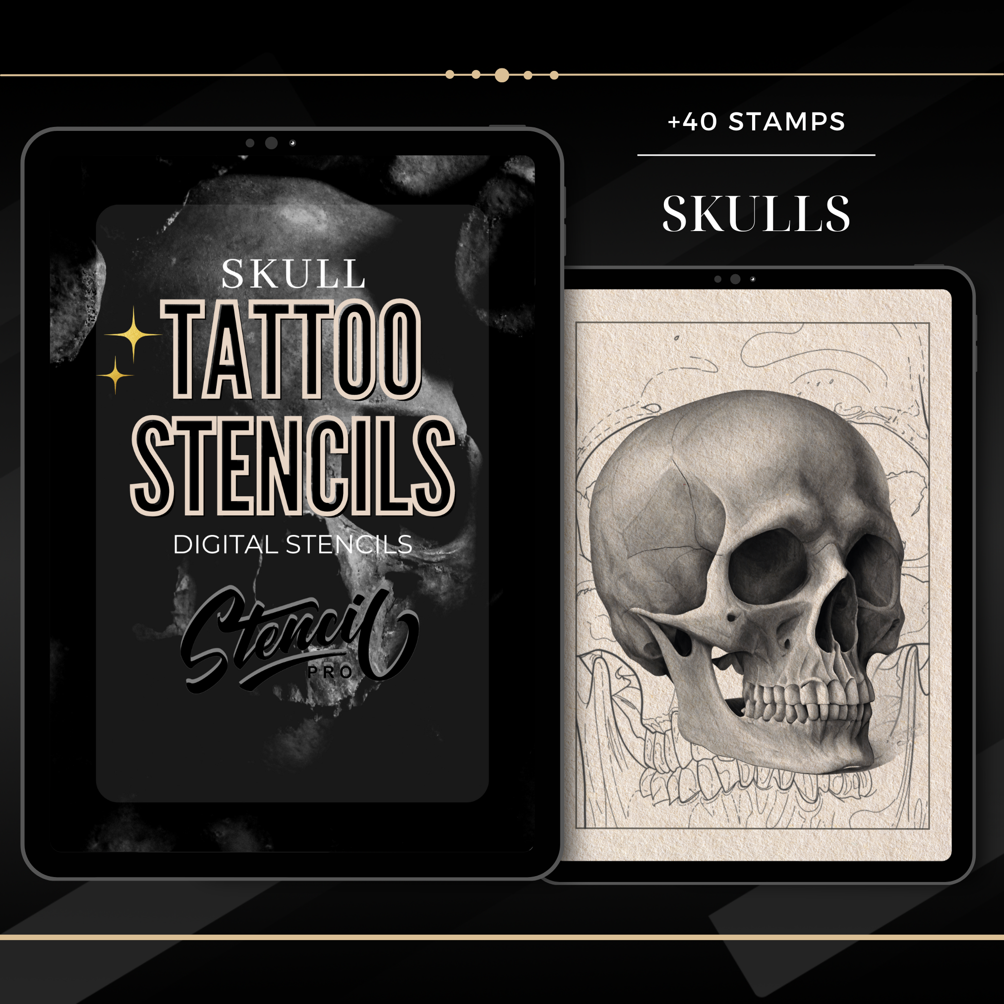 Basic Realism Mega Bundle – 8 Tattoo Stencil & Reference Packs | Procreate & Sketchbook Brushes | PDF E-Book & PNG Files