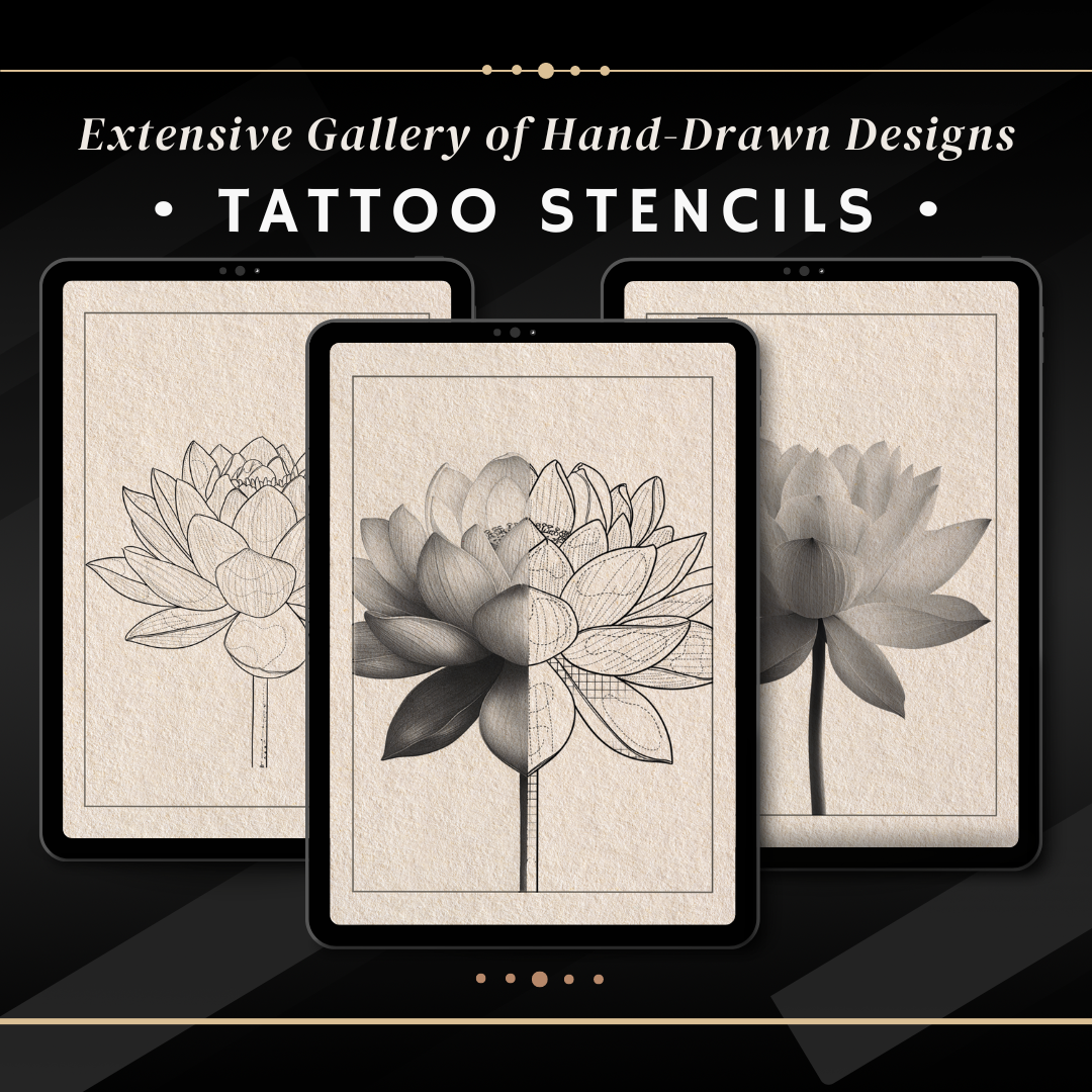 Lotus Flowers - Basic Realism Collection | 40 Stencils & Designs