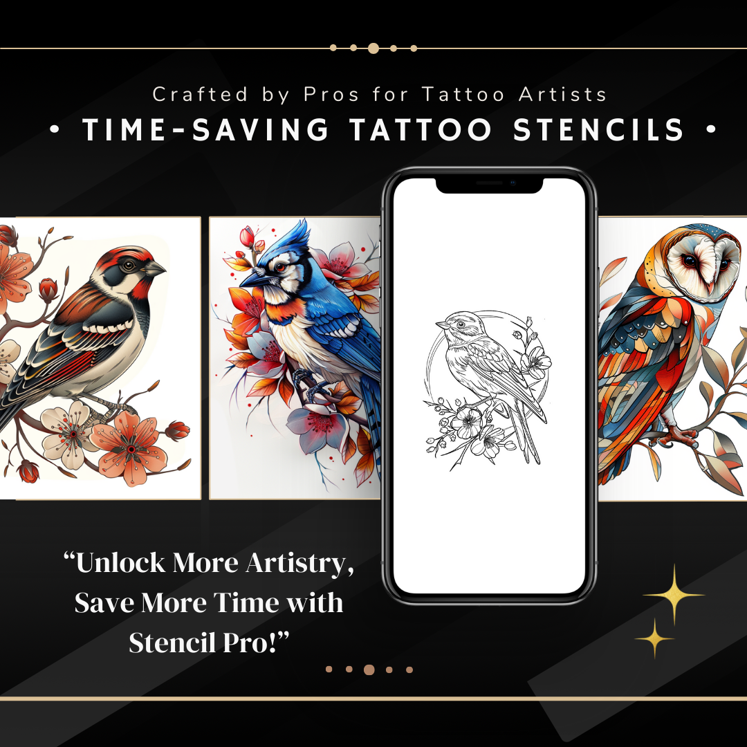 Neo-Traditional Birds | 30 Stencils & Reference Designs