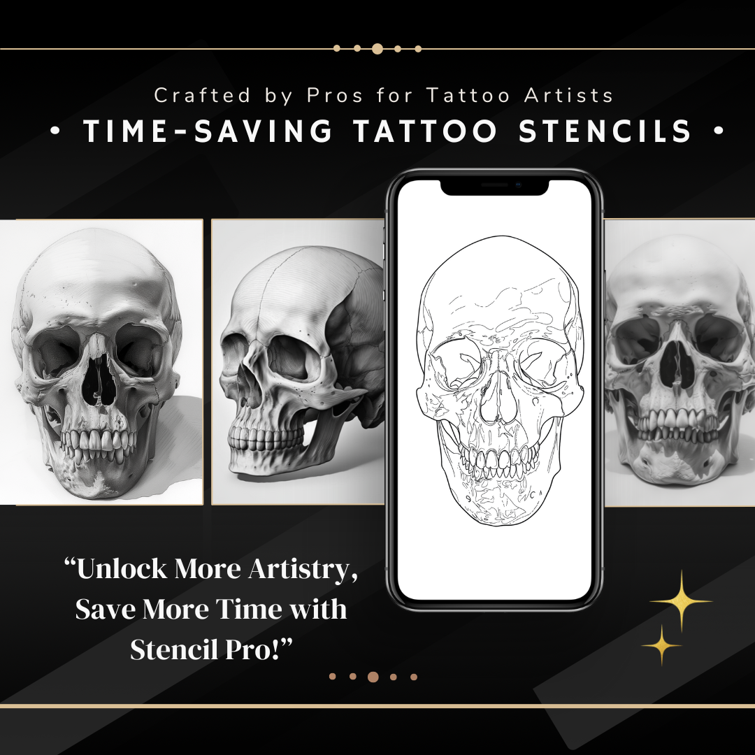 Skulls - Basic Realism Collection | 40 Stencils & Designs