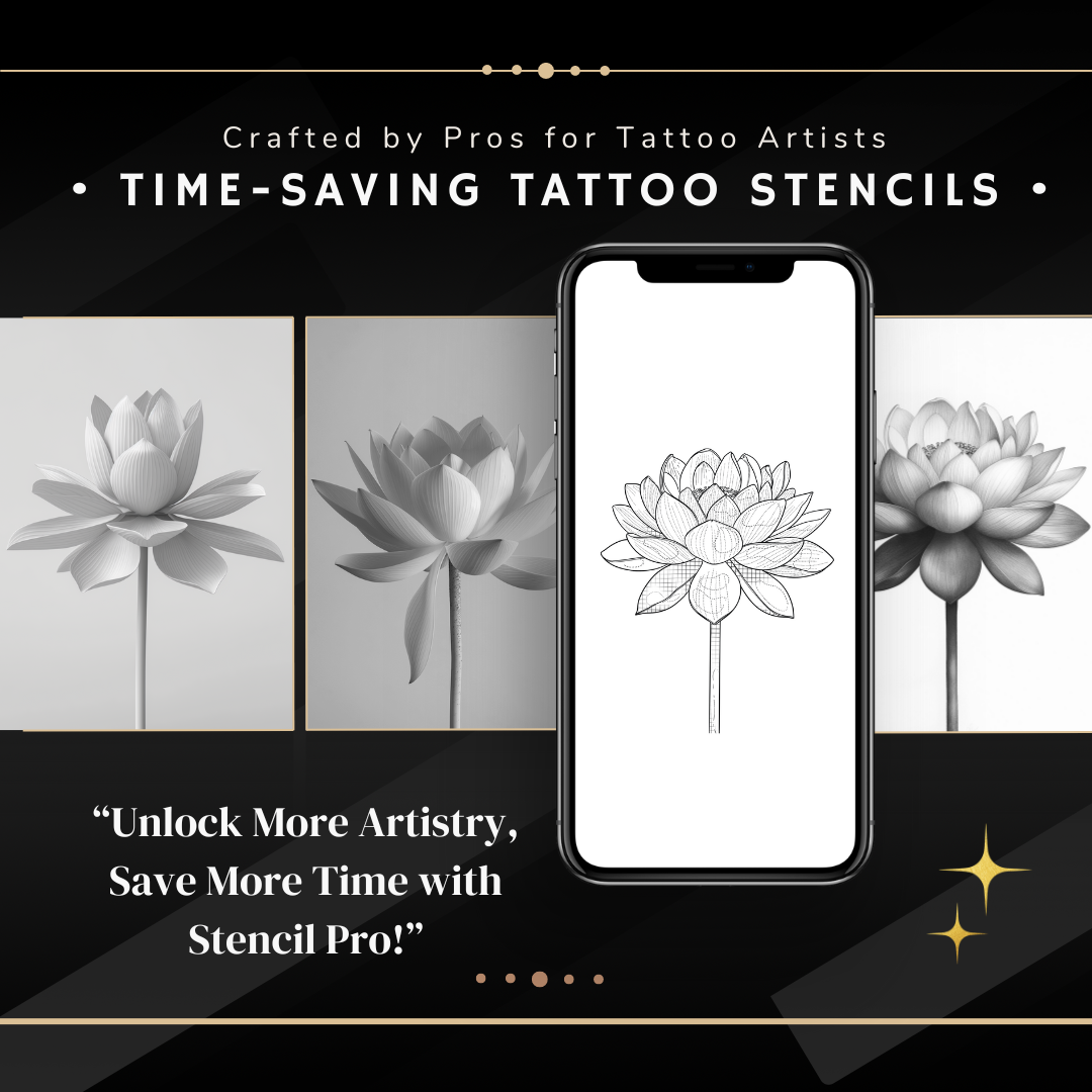 Lotus Flowers - Basic Realism Collection | 40 Stencils & Designs