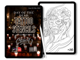 Day of the Dead | Procreate & PDF Pre-drawn Tattoo Stencils | 1st Gen