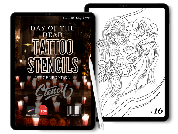 Tag der Toten | 1. Generation | Tattoo-Schablonen | Pro-Create & PDF-Download
