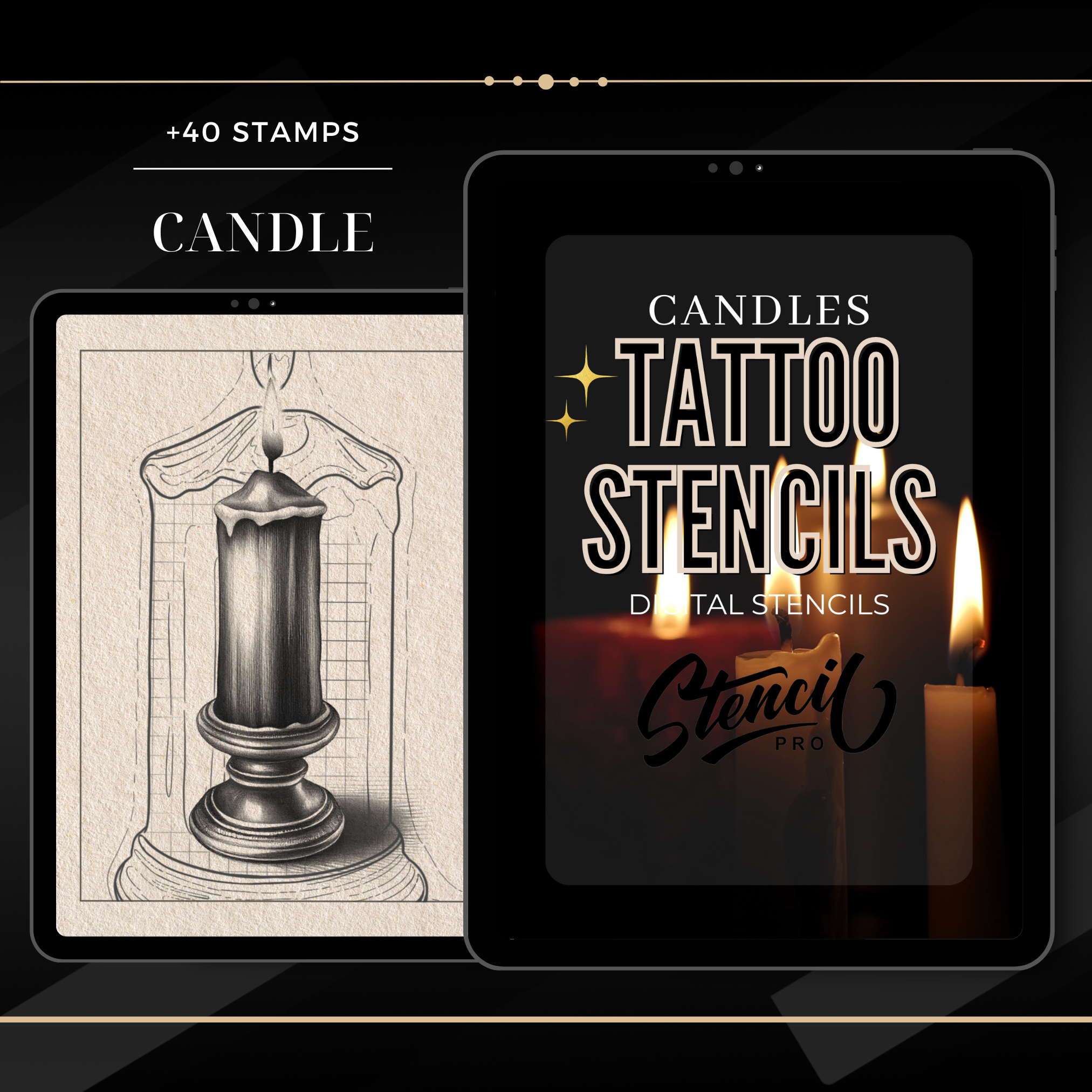 Basic Realism Mega Bundle – 8 Tattoo Stencil & Reference Packs | Procreate & Sketchbook Brushes | PDF E-Book & PNG Files