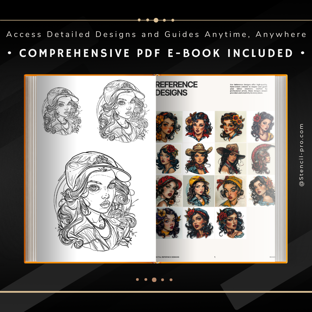 Neo-Traditional Pin-Up Girls | 30 Stencils & Reference Designs