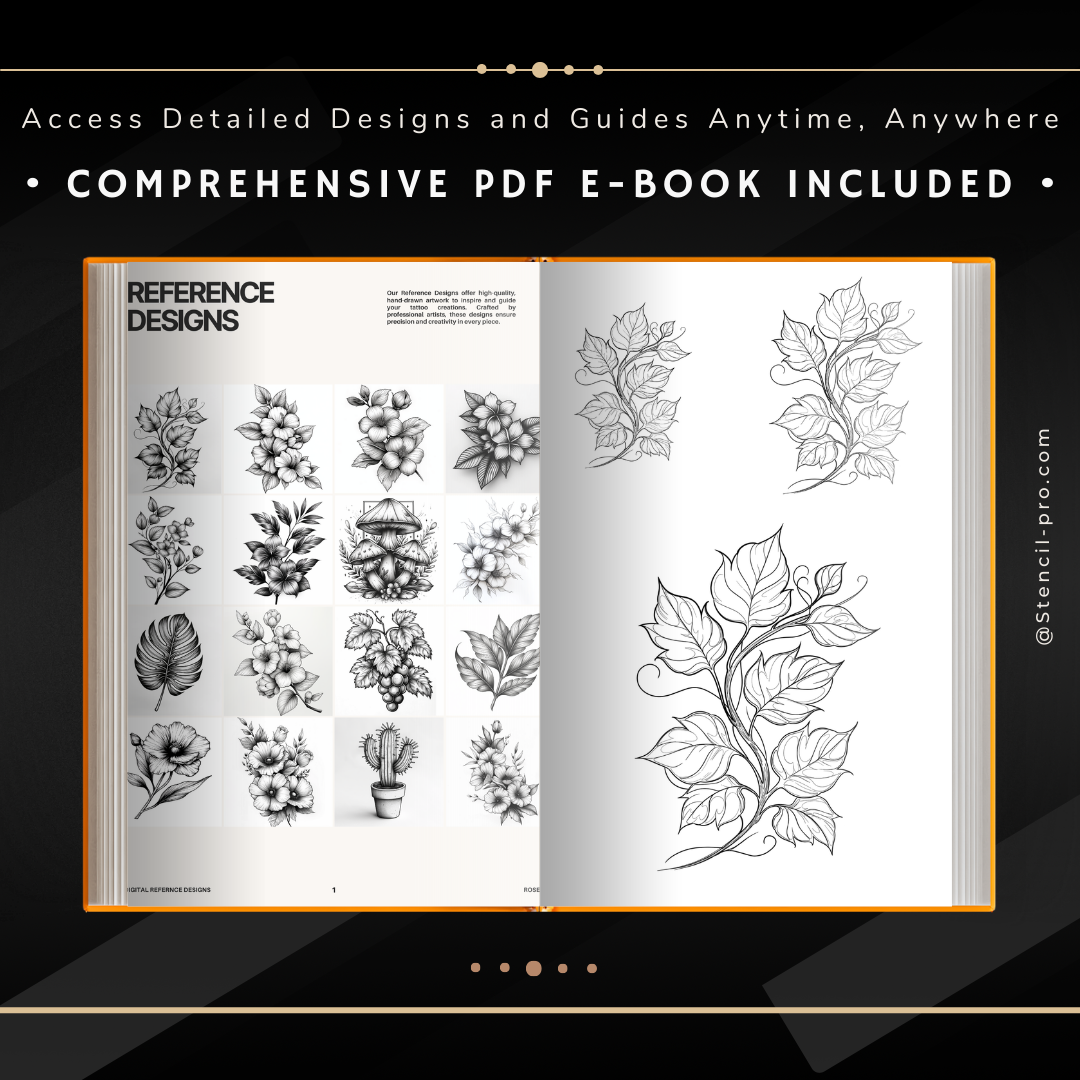 Blackwork Botanical | 32 Stencils & Reference Designs