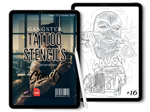 Gangster | Erster Band | Tattoo-Schablonen | Pro-Create &amp; PDF-Download