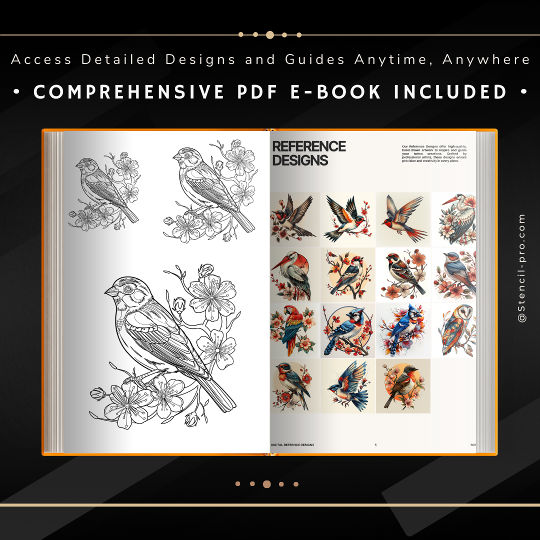 Neo-Traditional Birds | 30 Stencils & Reference Designs