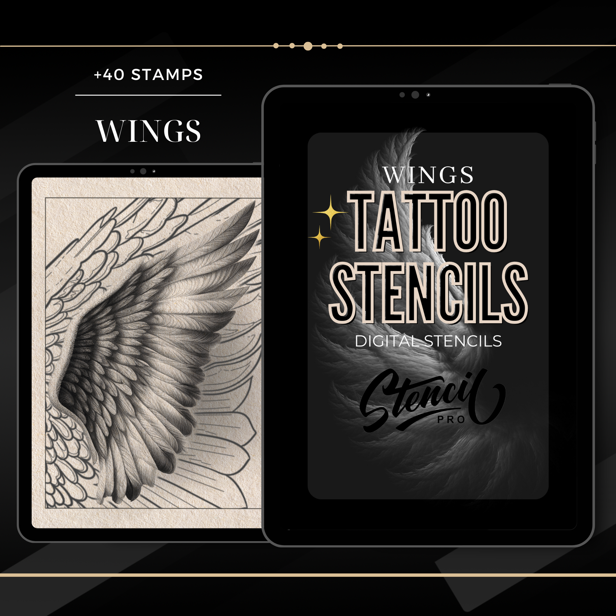 Basic Realism Mega Bundle – 8 Tattoo Stencil & Reference Packs | Procreate & Sketchbook Brushes | PDF E-Book & PNG Files