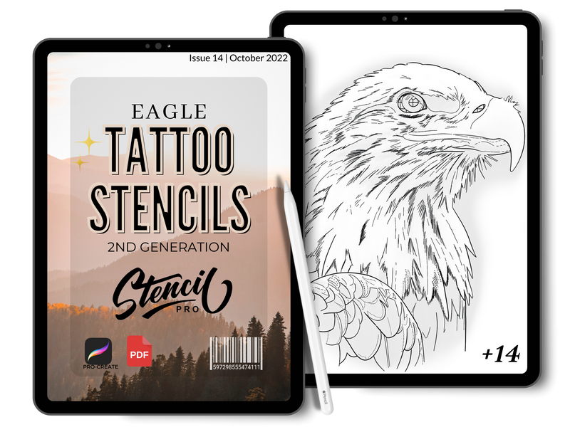 Aigle | 2e génération | Pochoirs de tatouage | Pro-créer et télécharger PDF