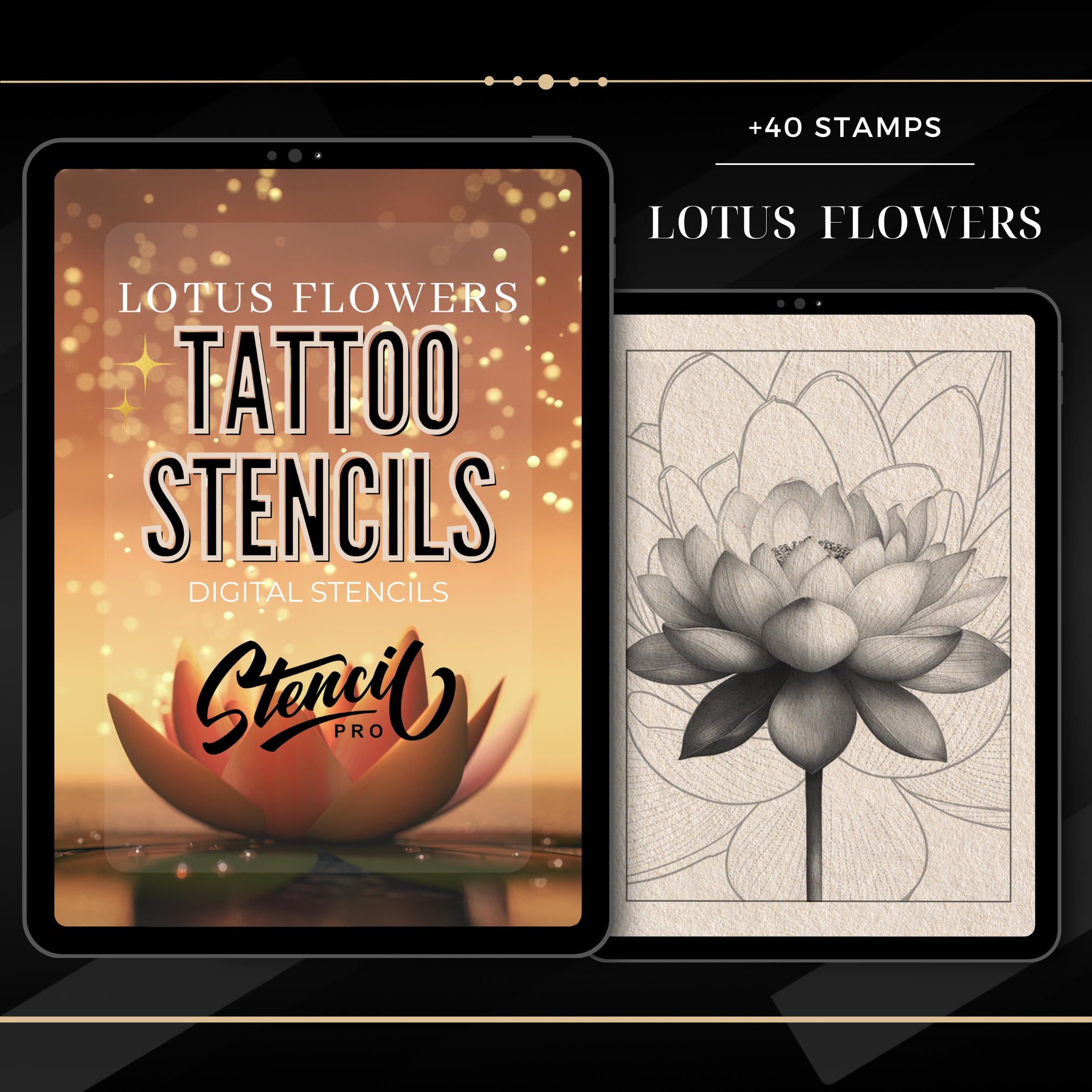 Basic Realism Mega Bundle – 8 Tattoo Stencil & Reference Packs | Procreate & Sketchbook Brushes | PDF E-Book & PNG Files