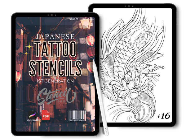 Japanisch | 1. Generation | Tattoo-Schablonen | Pro-Create & PDF-Download