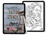 Greek Mythology | Procreate & PDF Pre-drawn Tattoo Stencils | 1st Gen