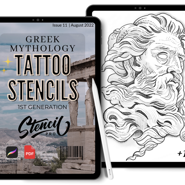 Greek Mythology, Procreate & PDF Pre-drawn Tattoo Stencils