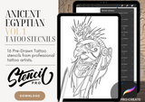 Egyptian | Procreate & PDF Pre-drawn Tattoo Stencils | 1st Gen