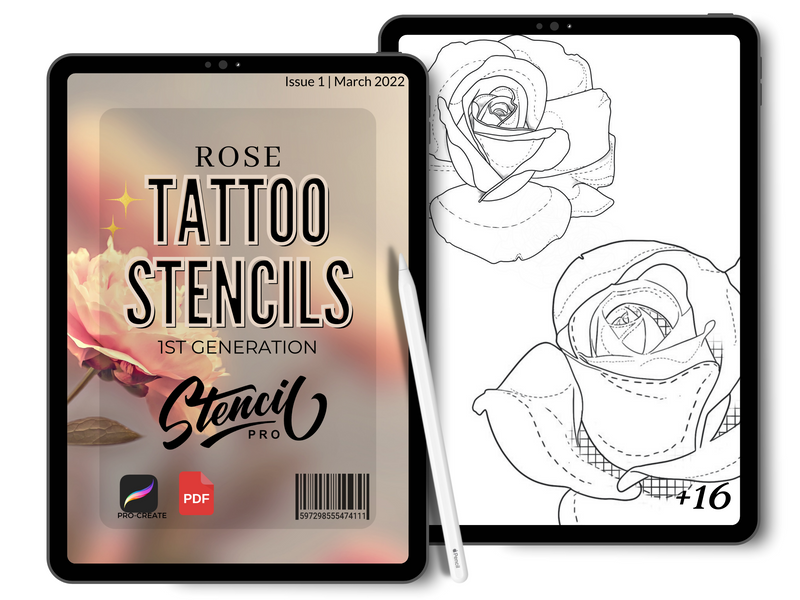 róże | 1. generacja | Szablony do tatuażu | Pro-twórz i pobieraj pliki PDF