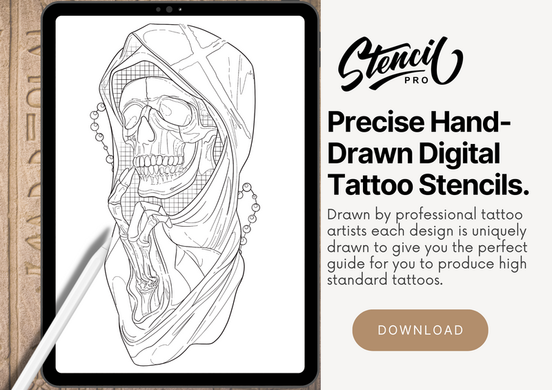 Horror, Procreate & PDF Pre-drawn Tattoo Stencils