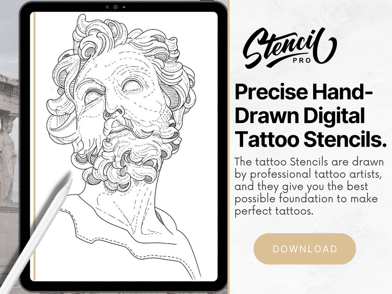 Greek Mythology | Procreate & PDF Pre-drawn Tattoo Stencils | 1st Gen