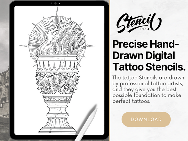 Roman Warrior | Procreate & PDF Pre-drawn Tattoo Stencils 1st Gen