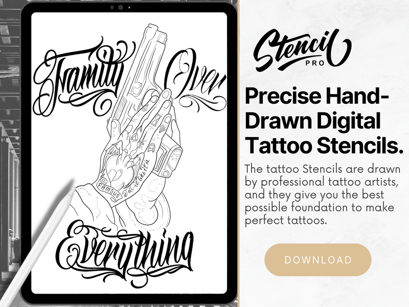 Gangster Procreate & PDF Predrawn Tattoo Stencils 1st Gen Stencil Pro